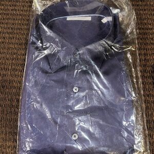 New Men’s Ermenegildo Zegna Blue 3XL Dark Blue Dress Shirt